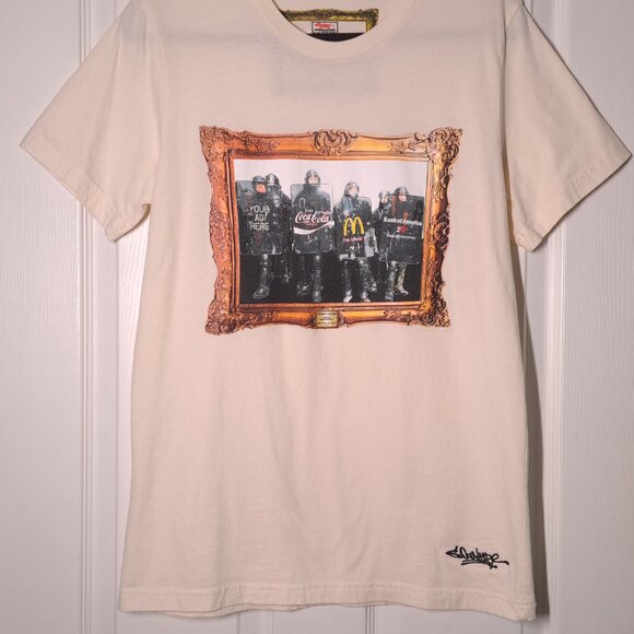 Spencer Couture: Positive Reinforcement Print USED Shirt (M, Cream, Street Art) - Picture 6 of 9